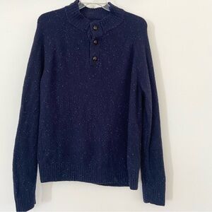 Untuckit Sweater Men’s XL Blue Wool Knit Pullover Cardigan Lambswool Warm Preppy